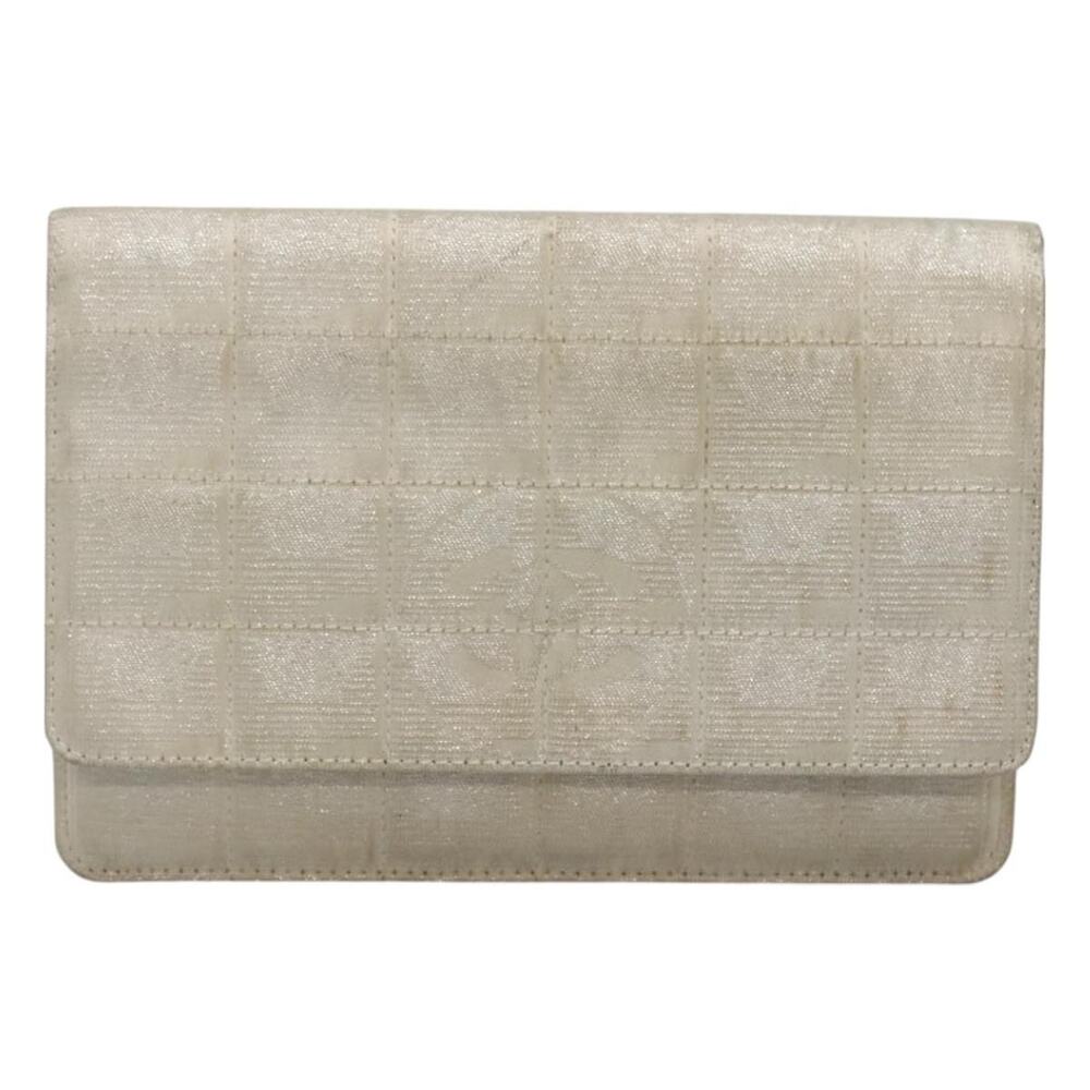 Chanel Nylon New Travel Line Chain Wallet Silver